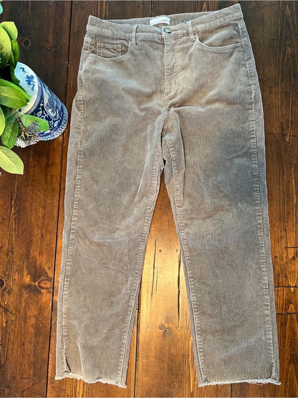 LOFT Corduroy Pants in Light Beige
